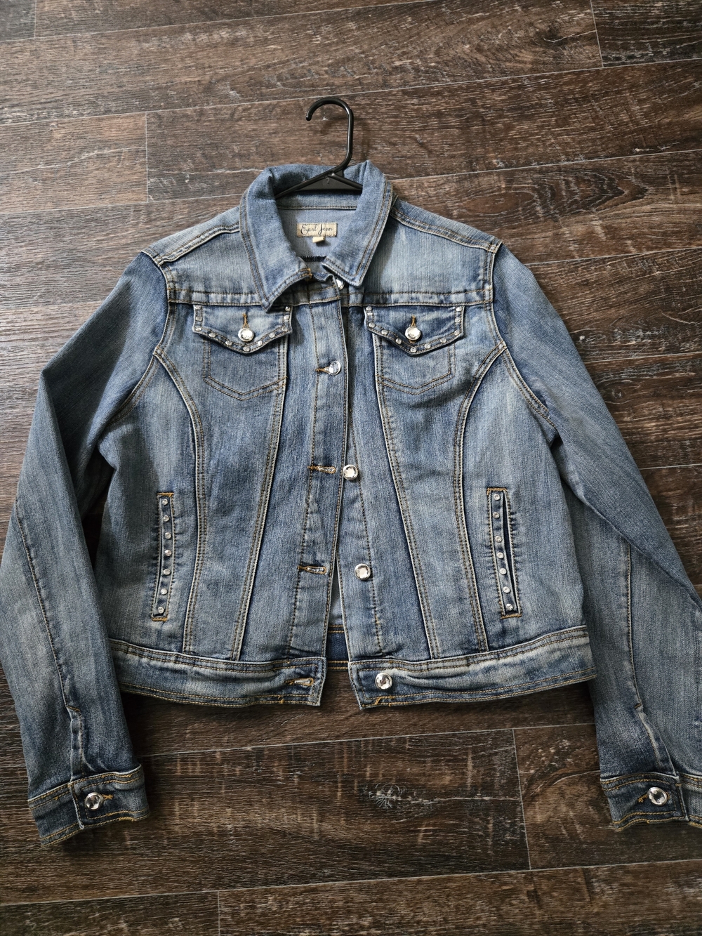 Earl Jeans Medium Blue Studded Women's Denim Jacket